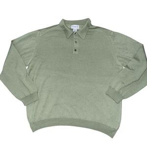 ALFANI 100% Wool Green Collared Sweater Size L